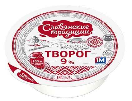 Творог шайба 9% 355 г Славянские традиции