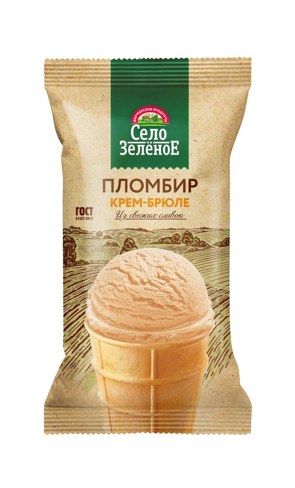Мороженое СЗ пломбир крем-брюле вафельный стакан 15% 90 г