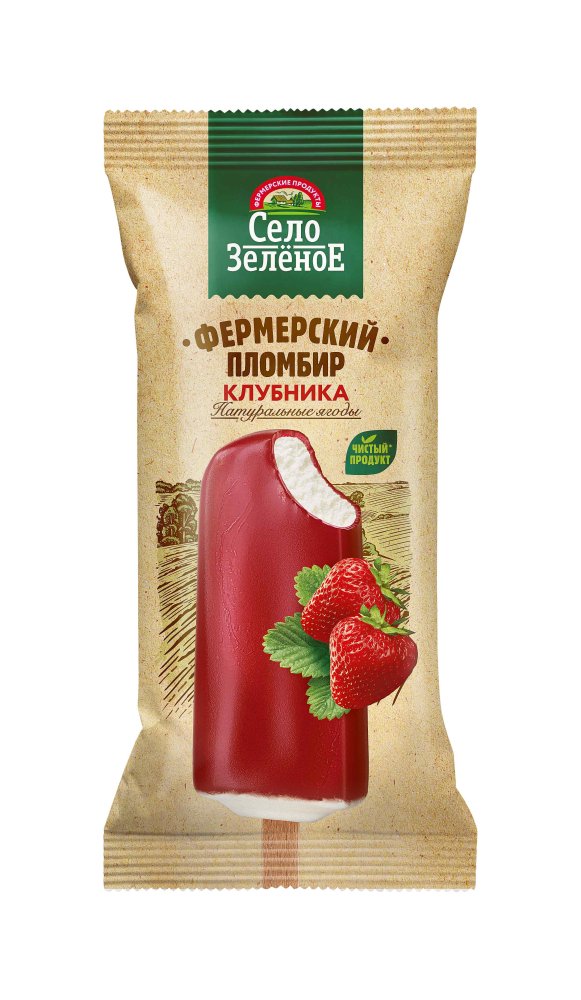 Мороженое СЗ эскимо пломбир в клубничной глазури 15% 70 г