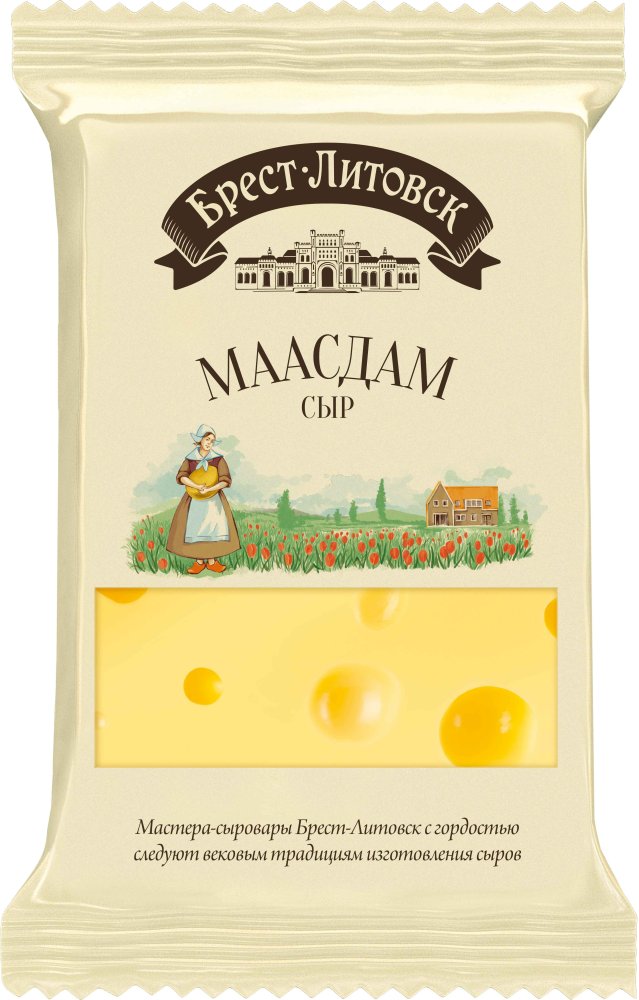 Сыр Брест-Литовск Маасдам фас. 45% 200 г