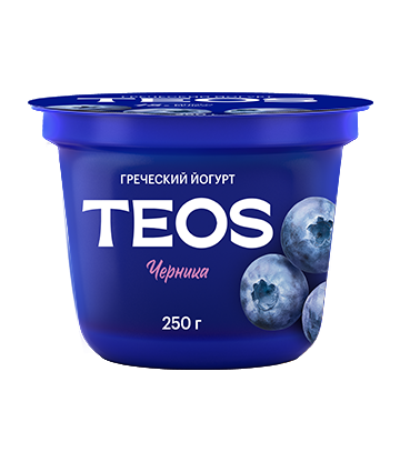 Йогурт Греческий TEOS черника 2% 250 г