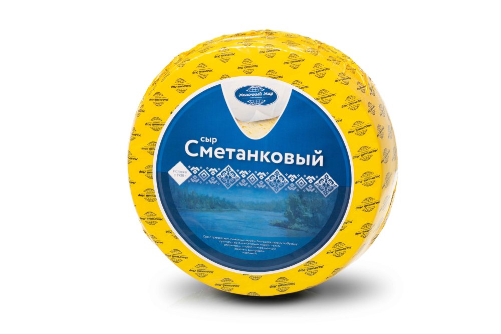 Сыр полутвердый Сметанковый премиум Молочный Мир 50%  8 кг
