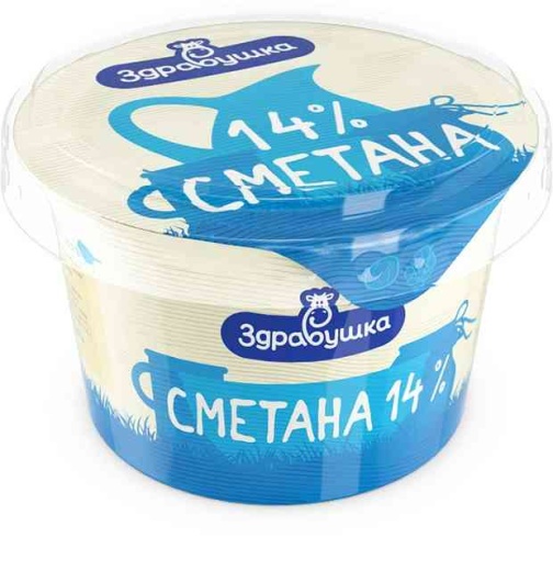 Сметана 14% Здравушка 180 г