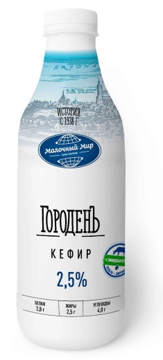 Кефир Городенъ обогащенный бифидо бактериями Молочный Мир 2,5% 950 г