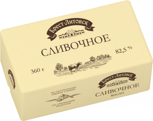 Масло Брест-Литовск сладкослив. 82,5% 360 г