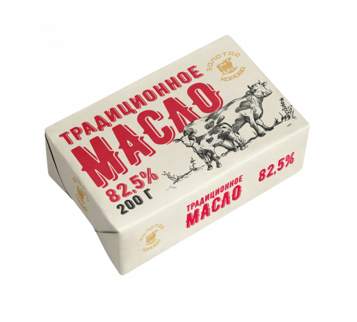 Масло сладкосливочное Золотая корова 82,5% 200 г