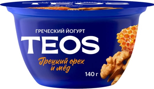Йогурт Греческий TEOS грецкий орех-мед 2% 140 г