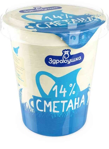 Сметана 14% Здравушка 380 г