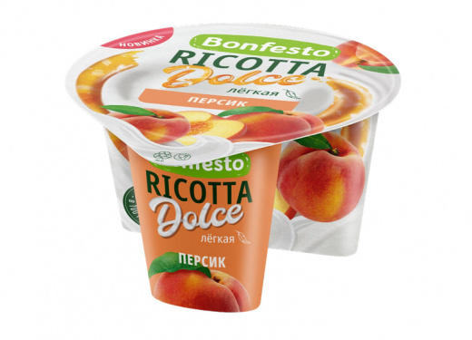 Сыр Рикотта Dolce мягкий с наполнителем Персик Bonfesto 40% 125 г