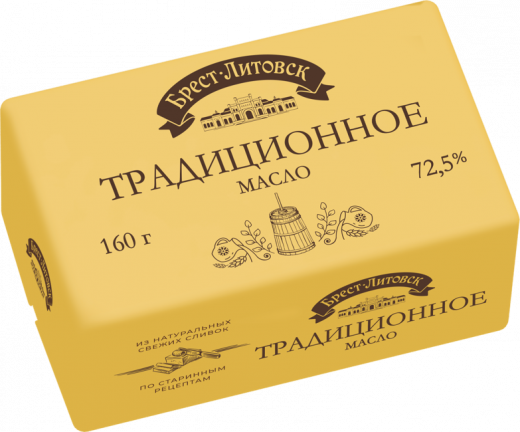 Масло Брест-Литовск сладкослив. Традиционное 72,5% 160 г